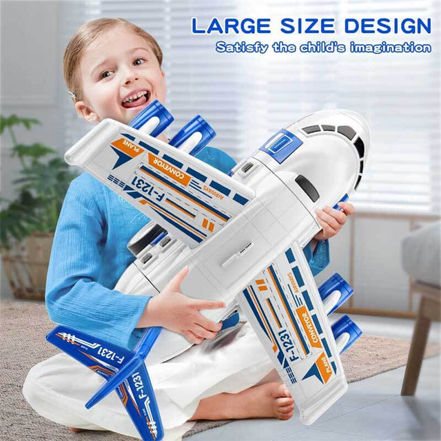 Airplane Toys for Toddlers 3-5 - Car Race Tracks for Kids Ages 4-8 with 8 Small Car Toys, Toddlers Educational Toy, Birthday Gifts for Boys Girls 3-7, Kitchen Playsets Pretend Play | Shinymarch