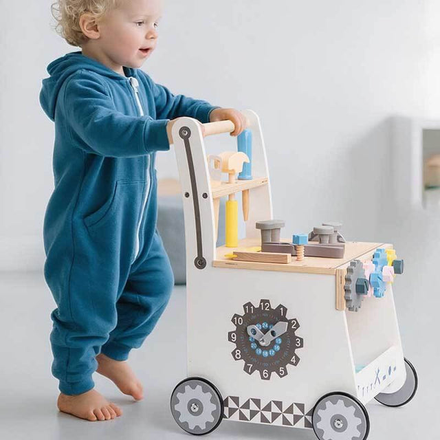 Wooden Baby Push Walker for Toddlers - Multifunctional Montessori Tool Bench Baby Walking Toy with Educational Activities, Ideal for Boys and Girls Aged 3 Years | Shinymarch