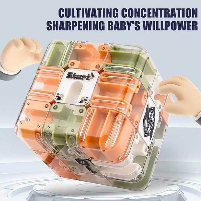 Large 3D Labyrinth Cube Puzzle Maze Ball, 2025 New Brain Teaser & Logic Training Toy for Kids, Teens & Adults, Stress Relief Educational Game, Spatial Awareness Challenge Gift with Bag & Card | Shinymarch