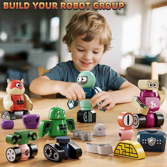 Magnets Robot Building Toys for Kids Ages 3-5 4-8 - 106 PCS Monsters Toys Robot Stacking Building Blocks Set with Storage Box, Creative Learning Christmas and Birthday Gifts for Boys Girls 2-4 | Shinymarch