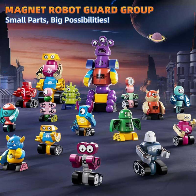 Magnets Robot Building Toys for Kids Ages 3-5 4-8 - 106 PCS Monsters Toys Robot Stacking Building Blocks Set with Storage Box, Creative Learning Christmas and Birthday Gifts for Boys Girls 2-4 | Shinymarch