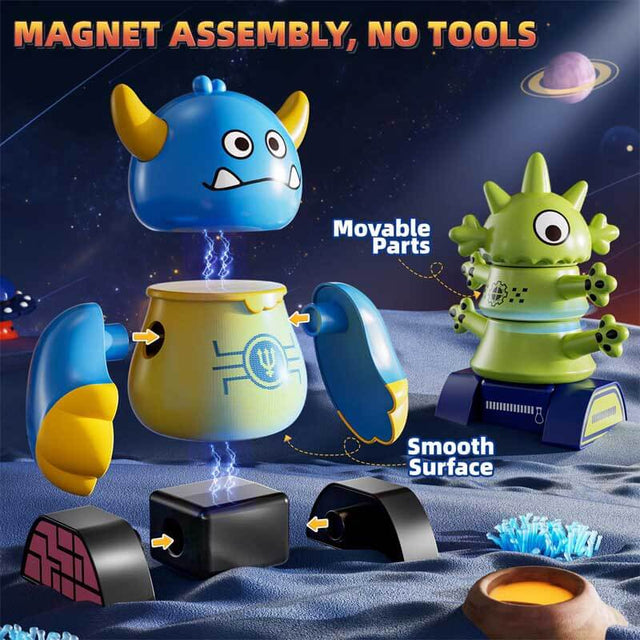 Magnets Robot Building Toys for Kids Ages 3-5 4-8 - 106 PCS Monsters Toys Robot Stacking Building Blocks Set with Storage Box, Creative Learning Christmas and Birthday Gifts for Boys Girls 2-4 | Shinymarch