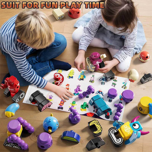 Magnets Robot Building Toys for Kids Ages 3-5 4-8 - 106 PCS Monsters Toys Robot Stacking Building Blocks Set with Storage Box, Creative Learning Christmas and Birthday Gifts for Boys Girls 2-4 | Shinymarch