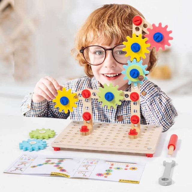 Wooden Gears Toys Building Blocks Puzzle Games | Shinymarch
