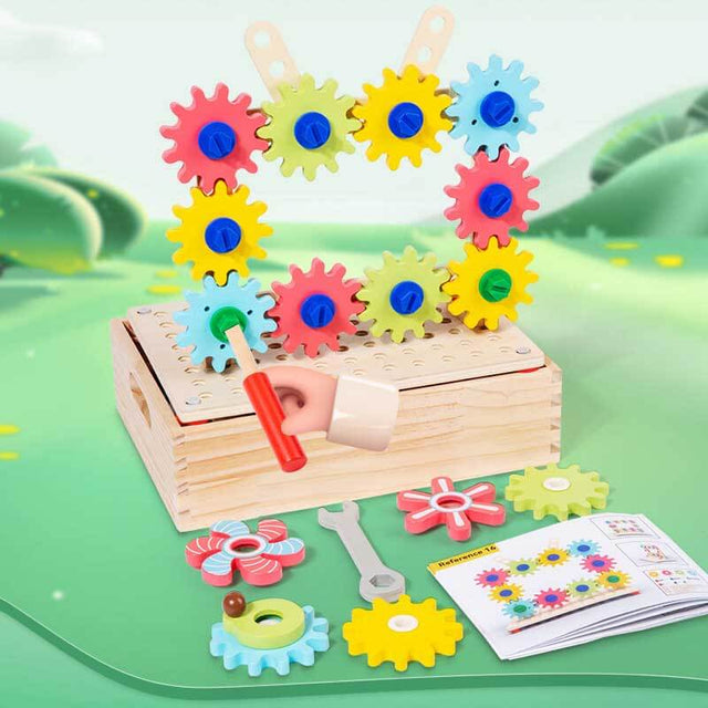Wooden Gears Toys Building Blocks Puzzle Games | Shinymarch