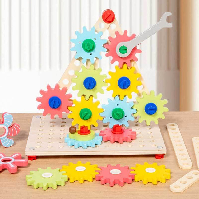 Wooden Gears Toys Building Blocks Puzzle Games | Shinymarch
