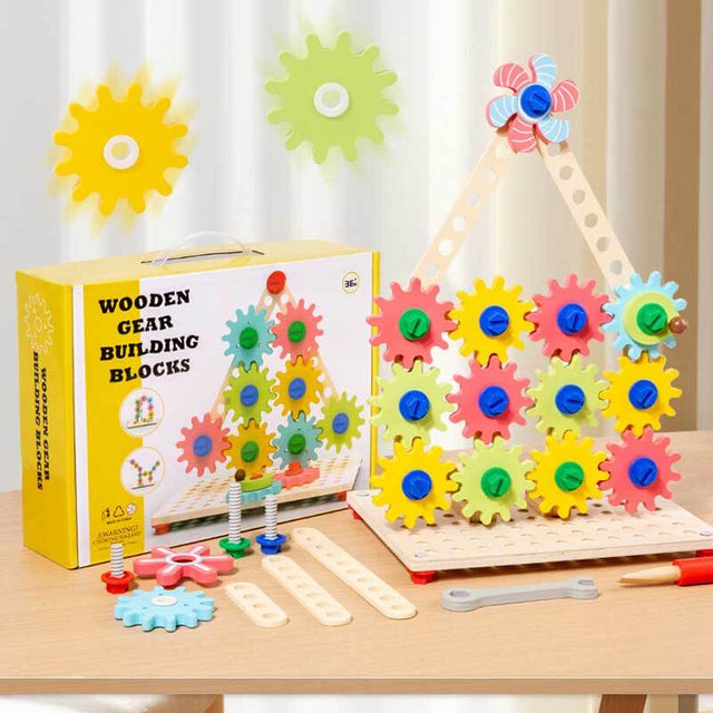 Wooden Gears Toys Building Blocks Puzzle Games | Shinymarch