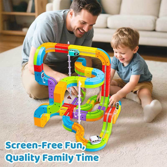 Gravity-Defying Building Train Track