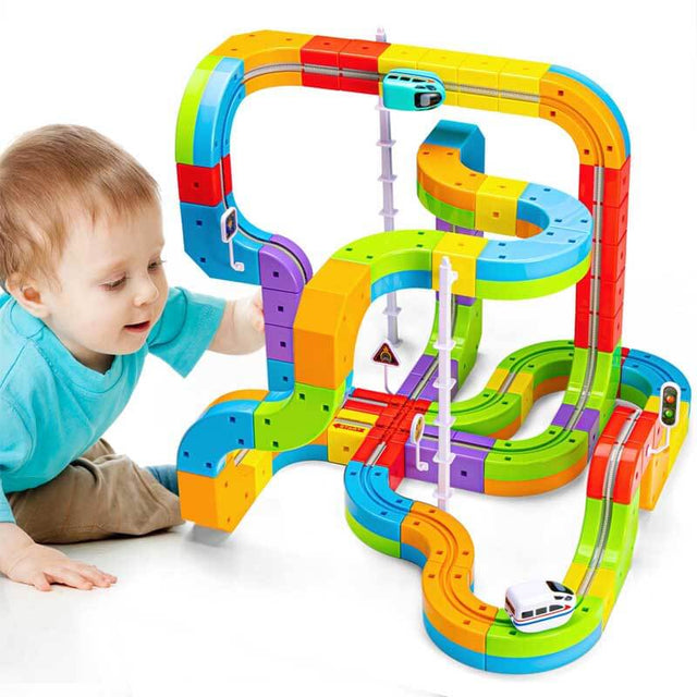 Gravity-Defying Building Train Track