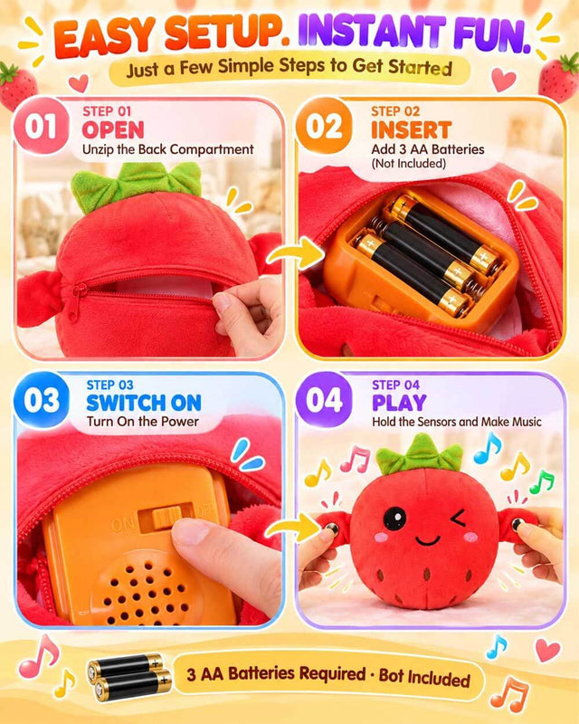 Musical Sensory Toys, Interactive Music Plush Toy, Engaging Dual Gameplay Modes, Soft & Adorable Fruit Design, Multiplayer Interaction Game, for Christmas Birthday Gifts
