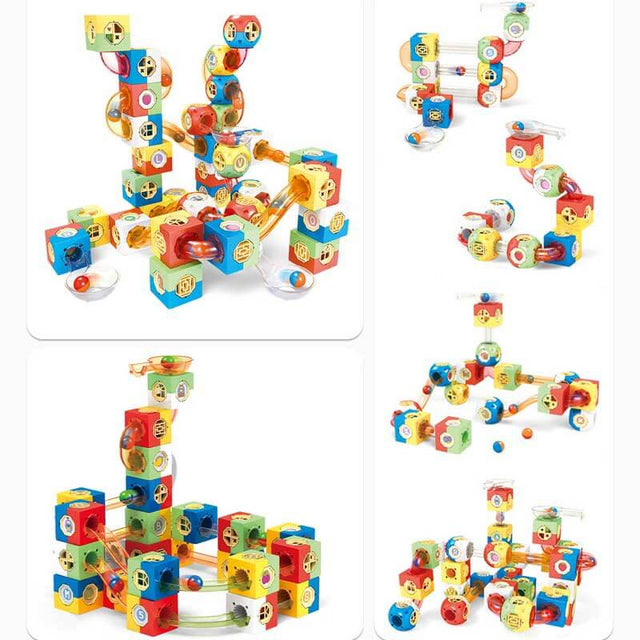 Marble Run Set, STEM Educational Marble Maze Games, DIY Creative Building Blocks Rolling Ball Race Game Gift | Shinymarch