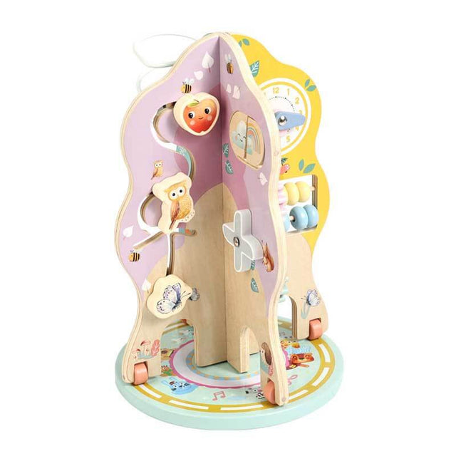 Montessori Wooden Activity Tree Bead Maze - 5-in-1 Multi-Functional Early Educational Center for Toddlers 1-3, Fine Motor Skills Development, Eco-Friendly Natural Wood Learning Toy, Ideal 1st Birthday Gift | Shinymarch