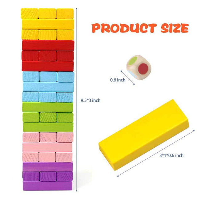 Wooden Colorful Stacking Blocks