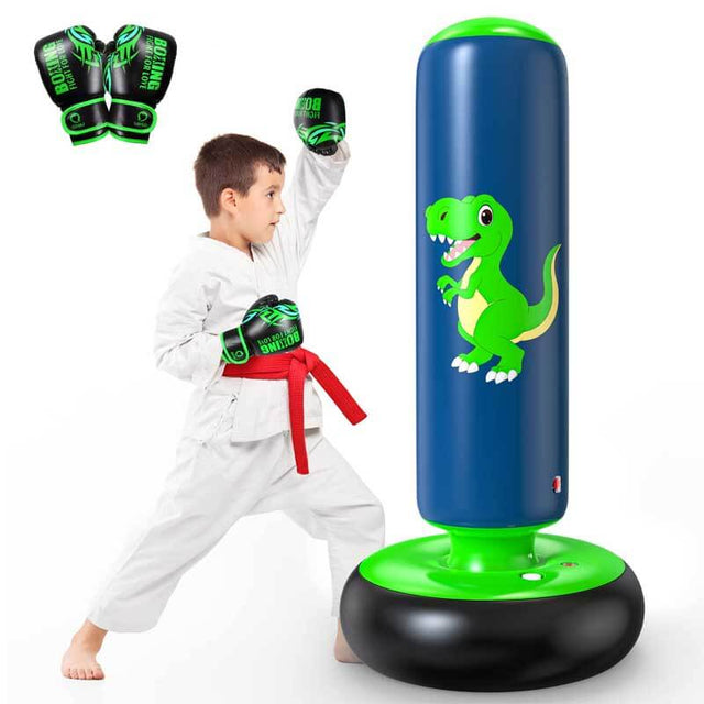 Inflatable Punching Bag, 48 Inch Stable Inflatable Boxing Bag for 3-6 Kids,Dinosaur Toy & Gifts for Boys and Girls, Kids Boxing Set for Practicing Karate, Taekwondo | Shinymarch