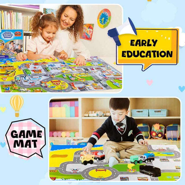 Transportation Felt Story Board Set ,40*28in Flannel Board for Wall ,95 Felt Pieces,Preschool Storytelling ,Vehicles,Career Image Dress-Up,Zoo Learning Interactive,for 3 years +,Gift for Toddlers | Shinymarch