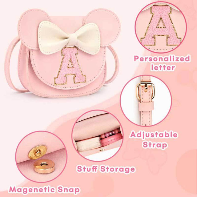 Toddler Purse Girl Gifts: Girls Birthday Gifts for 3-8 - Toys for Ages 2-4 Purse, Pink, Letter A | Shinymarch