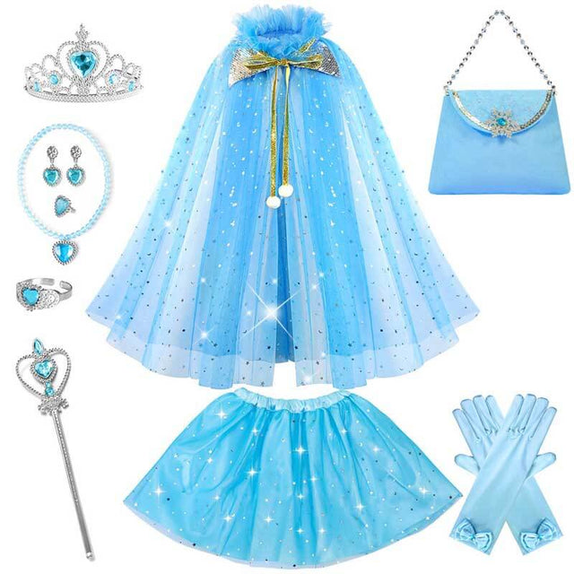 Princess Dress Up for Girls 3-8, Cape with Crown & Tutu, Birthday Gift for Toddler Girls, Pretend Play Toys for Kids | Shinymarch