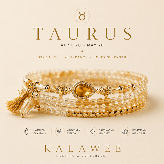 Natural Zodiac Crystal Bracelet Necklace | 12 Horoscope Birthstone Jewelry | Kalawee
