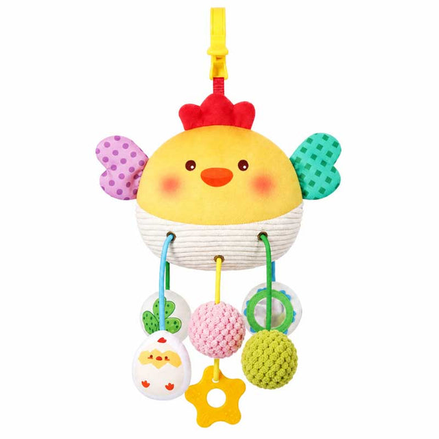 Car Seat Toys for Babies 0–12 Months – Hanging Baby Activity Toy for Car Seat, Stroller, Crib & Gym – Infant Plush Rattle with Mirror, Crinkle, Clip-On for Boys & Girls | Shinymarch