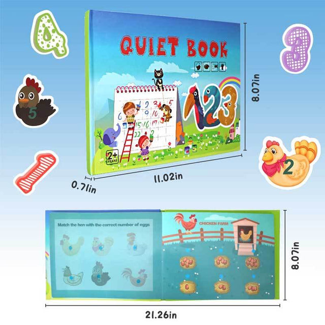 Quiet Book for Toddlers, Montessori Interactive Toys Busy Book for Kids Develop Learning Skills | Shinymarch®