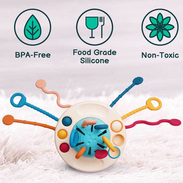 Baby Sensory Toys Funny Montessori Silicone Toys for Toddler - Fine Motor Skills Toys for Babies 6-12 Months,Early Educational Activity Toys for Infants Newborns | Shinymarch