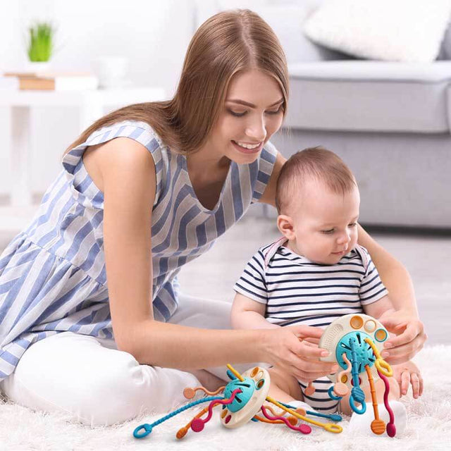 Baby Sensory Toys Funny Montessori Silicone Toys for Toddler - Fine Motor Skills Toys for Babies 6-12 Months,Early Educational Activity Toys for Infants Newborns | Shinymarch