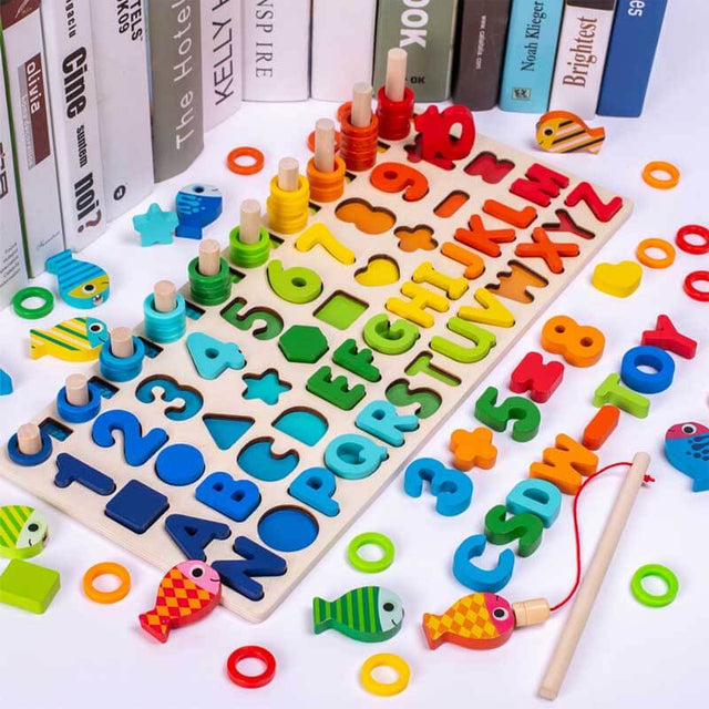 Number+Alphabet Fun Fishing Game, Preschool Learning ABC and Math Educational Toys for 3 4 5 Years Old Girl Boy Kids | Shinymarch
