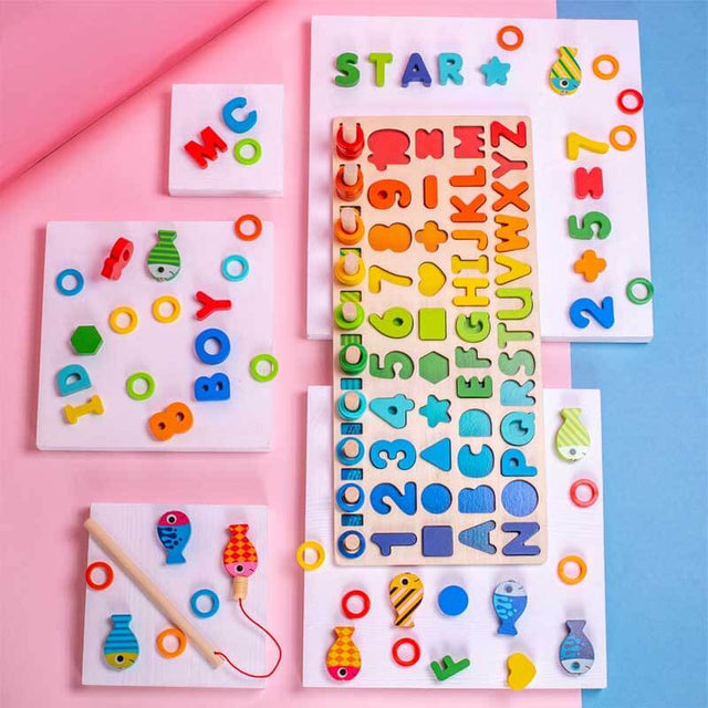 Number+Alphabet Fun Fishing Game, Preschool Learning ABC and Math Educational Toys for 3 4 5 Years Old Girl Boy Kids | Shinymarch