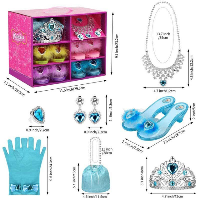 Princess Dress Up Jewelry Set, Role Pretend Jewelry Toys Set | Shinymarch