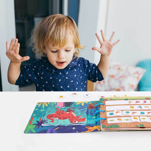 Dinosaur Theme Enlightment Sticker Busy Book for Kids Develop Learning Skills | Shinymarch