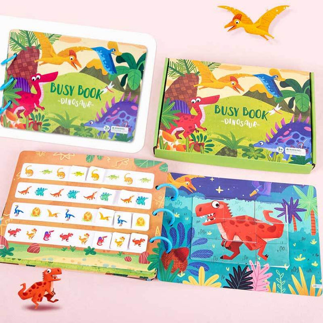 Dinosaur Theme Enlightment Sticker Busy Book for Kids Develop Learning Skills | Shinymarch
