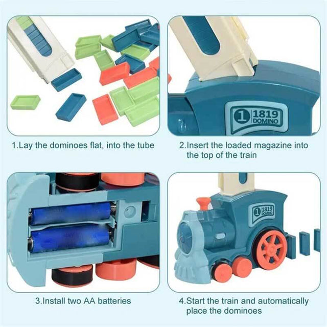 2022 Upgrade Electric Creative Domino Train Set for Kids Boys and Girls Age 3-12 | Shinymarch