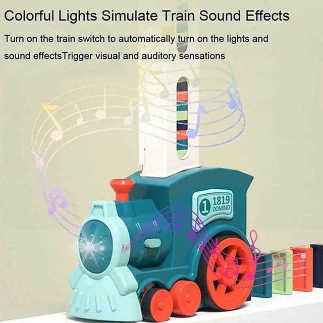 2022 Upgrade Electric Creative Domino Train Set for Kids Boys and Girls Age 3-12 | Shinymarch