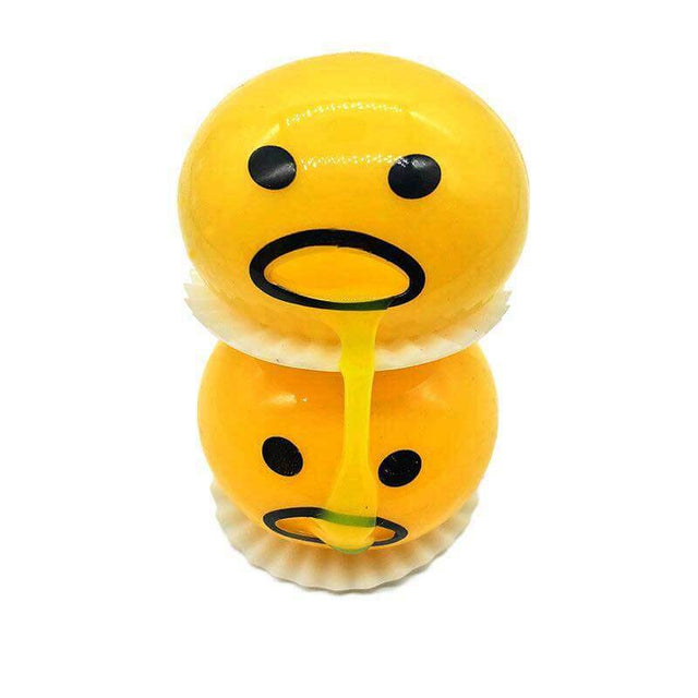 Yellow Puking Ball, Vomiting Egg Yolk, Vomiting Disgusting Egg Yolk Ball Toy, Squishy Puking Egg Yolk Stress Ball, Round Vomiting Egg Yolk & Sucking Lazy Egg Yolk Relief Toys | Shinymarch