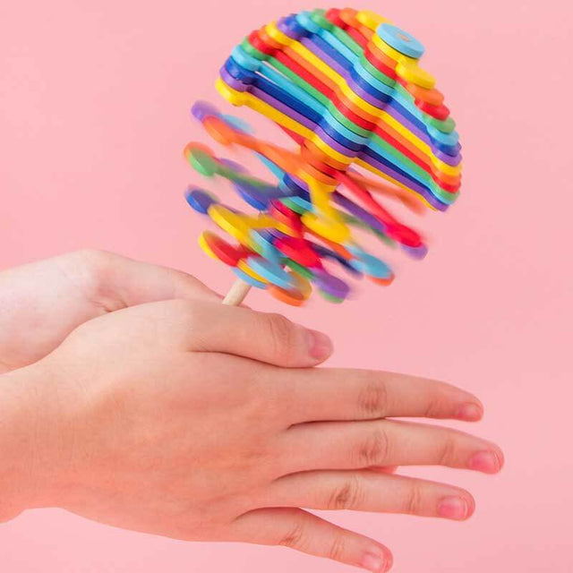 Wooden Spinning Stress Relif Lollipop, Decoration for Desk Top | Shinymarch