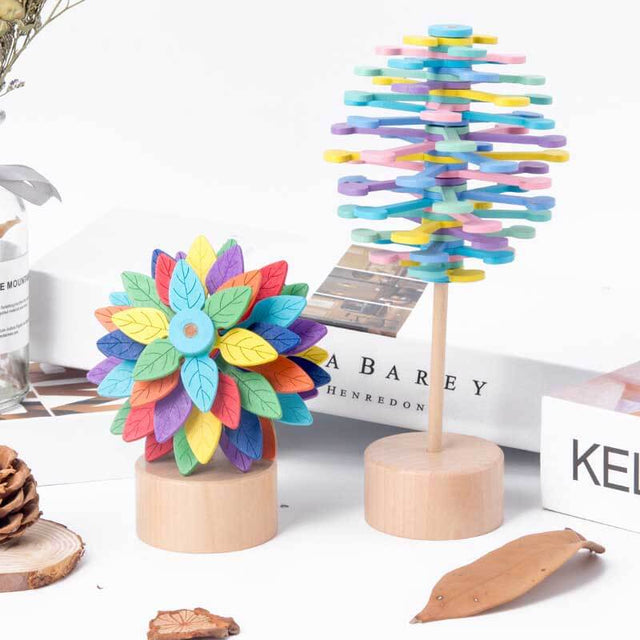 Wooden Spinning Stress Relif Lollipop, Decoration for Desk Top | Shinymarch