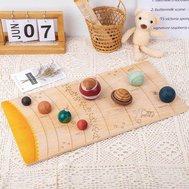 Handmade Wooden Universe, Solar System Awareness Model, STEM School Project Collection Educational Toy for Astrophile Kid Boy Girl 5 6 7 8 Year Old | Shinymarch