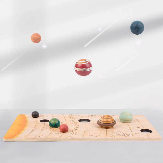Handmade Wooden Universe, Solar System Awareness Model, STEM School Project Collection Educational Toy for Astrophile Kid Boy Girl 5 6 7 8 Year Old | Shinymarch