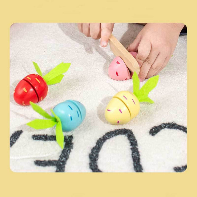 Multiple Function Vegetables and Fruits Harvest Wooden Montessori Toys, Carrot Pulling Rabbit Trailer | Shinymarch