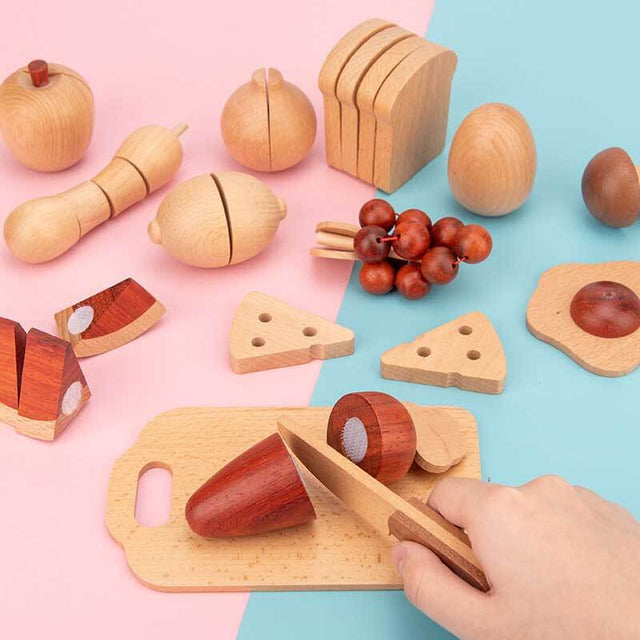 15 Pieces Montessori Log Pretend Play Kitchen for Kids | Shinymarch®