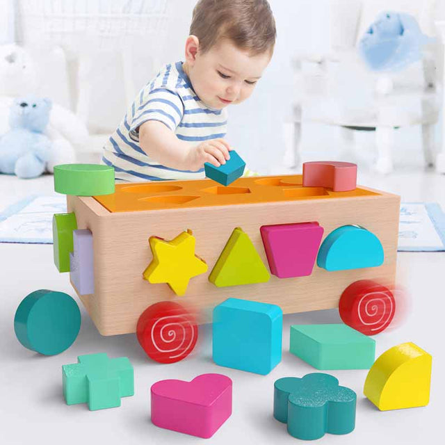 Wooden Shape Sorting Car | Shinymarch