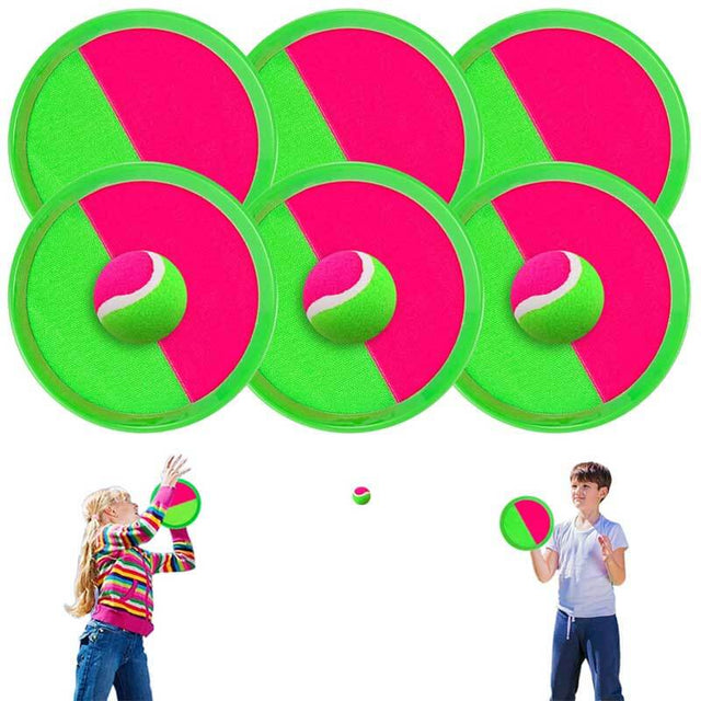 Kids Outdoor Toys, Beach Toys Toss and Catch Ball Set, Outside Yard Games for Kids with 6 Paddles 3 Balls Paddle Game Set Playground Sets for Backyard Sports Outdoor Games for Adults and Family | Shinymarch