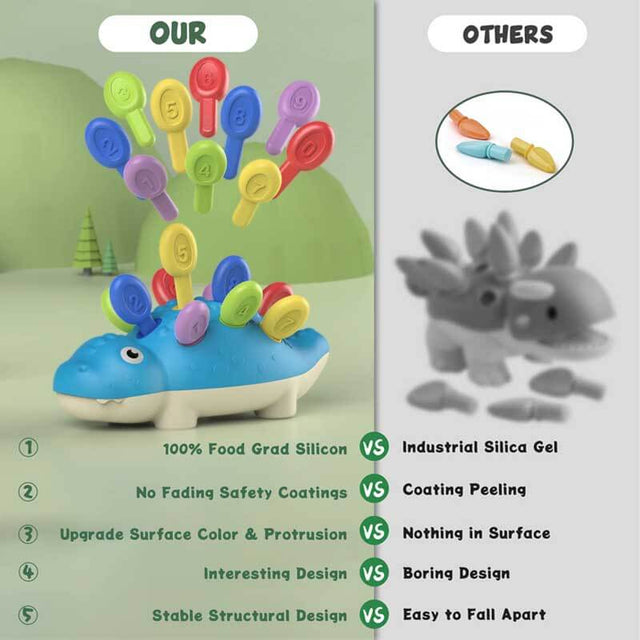 Montessori Toys for 1 Year Old Baby Sensory Toys for Fine Motor Skills Developmental, Sorting Bath Toys Dinosaur Learning Toddler Toy for 18+Months Kid Birthday Gift for 1 2 3 Years Old Boys and Girls | Shinymarch