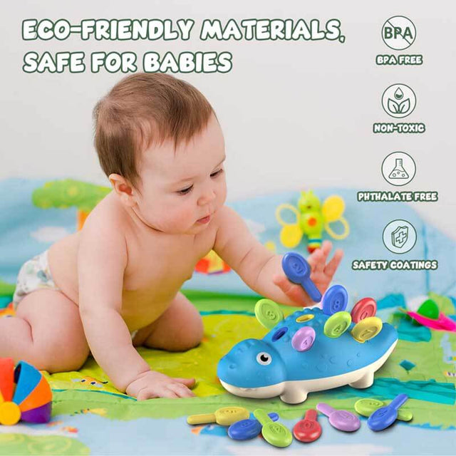 Montessori Toys for 1 Year Old Baby Sensory Toys for Fine Motor Skills Developmental, Sorting Bath Toys Dinosaur Learning Toddler Toy for 18+Months Kid Birthday Gift for 1 2 3 Years Old Boys and Girls | Shinymarch