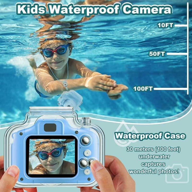 Underwater Kids Camera Toys for Kids 3-8 Boys Girls, Waterproof Kids Digital Camcorder Sports Video Camera, Toddler Kids Toys for 3 4 5 6 7 8 Year Old Birthday Gifts with 32GB SD Card | Shinymarch