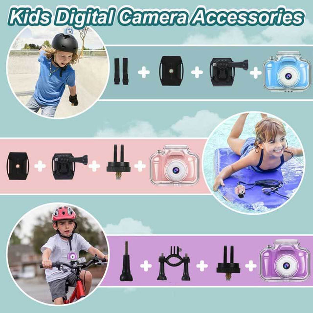 Underwater Kids Camera Toys for Kids 3-8 Boys Girls, Waterproof Kids Digital Camcorder Sports Video Camera, Toddler Kids Toys for 3 4 5 6 7 8 Year Old Birthday Gifts with 32GB SD Card | Shinymarch