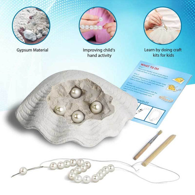 Pearl Excavation Kits, Dig Out & Make Your Own Bracelet with Beautiful Pearl ,Children's Popular Science Education Toys | Shinymarch