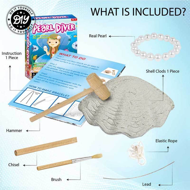 Pearl Excavation Kits, Dig Out & Make Your Own Bracelet with Beautiful Pearl ,Children's Popular Science Education Toys | Shinymarch