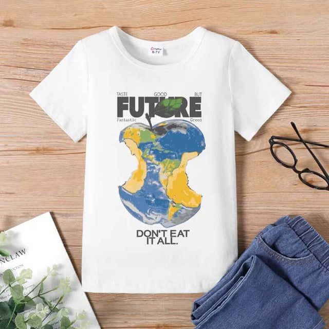 The Earth Day Print White Tee | Shinymarch