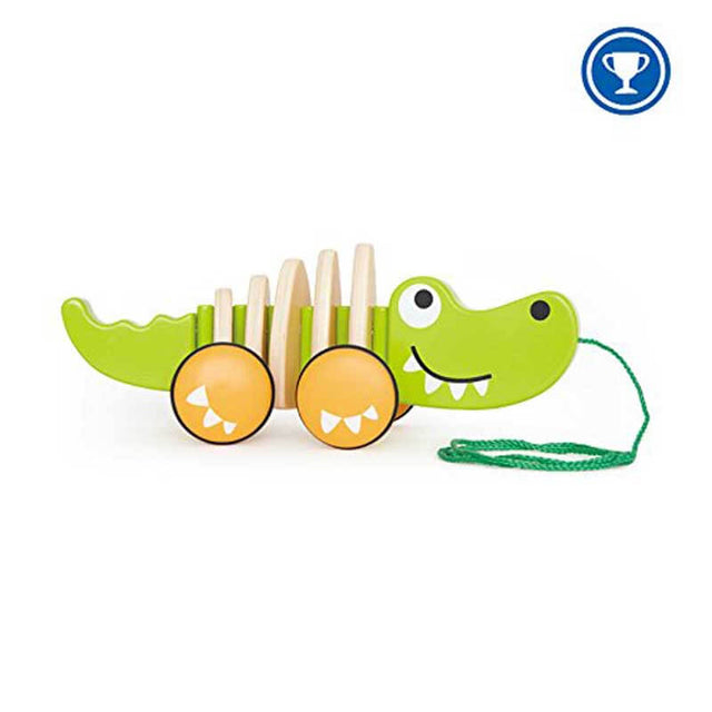 Wooden Walk-A-Long Crocodile for Toddlers | Shinymarch
